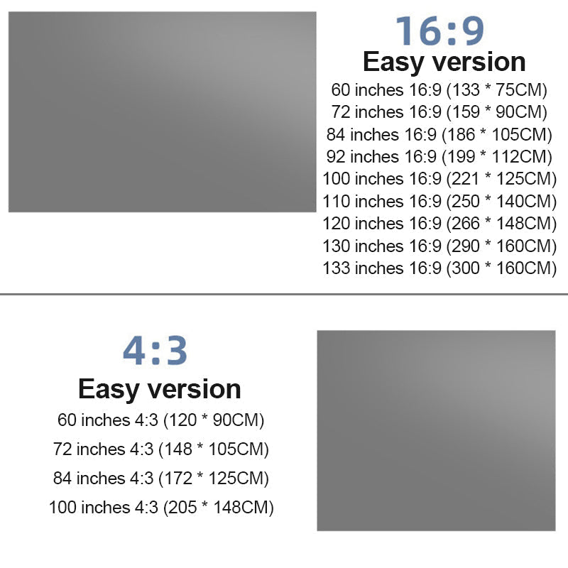 Bærbar Projektor Med 4K Anti-Lys Foldbar Skjerm