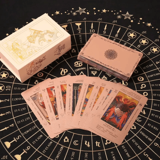 🔥 SISTE DAG 50 % RABATT - ✝️ Rosa holografisk tarotkortstokk: Lås opp intuisjonen med letthet og skjønnhet