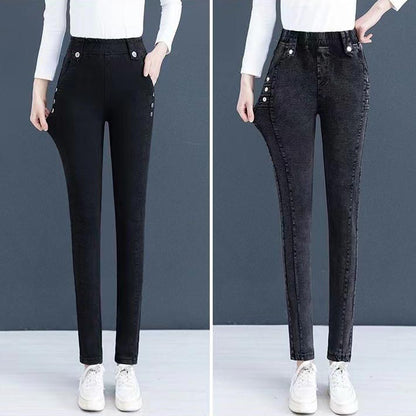 🔥Hot Sale🔥Elastiske skinny jeans med høy midje for kvinner