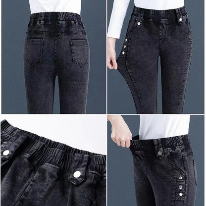 🔥Hot Sale🔥Elastiske skinny jeans med høy midje for kvinner