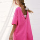 🦋Hot Sale 50% OFF-Oversized T-skjorte V-formet rygg Romper💖