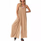 Kvinners Casuelle V-Hals Uten Ermer Bredbent Jumpsuit