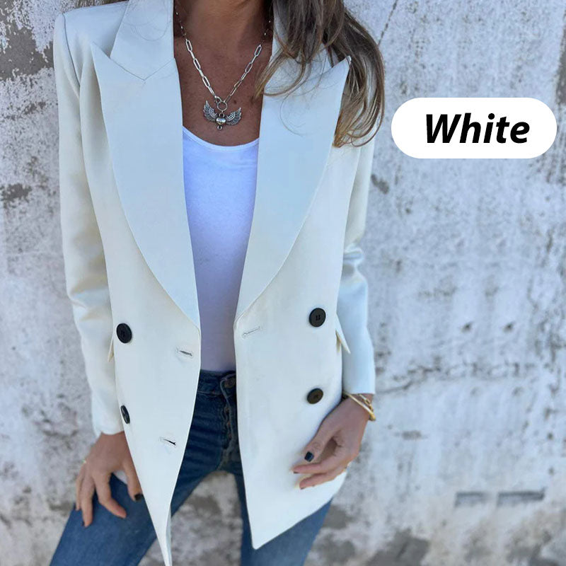 Moderne Ensfarget Langermet Blazer