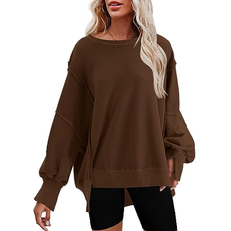 👚Oversized sweatshirts med rund hals