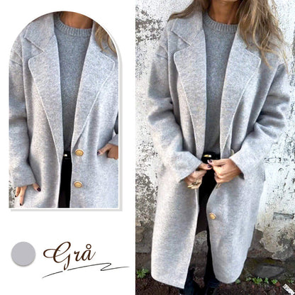 Women's Long-sleeve Tweed Lapel Coat