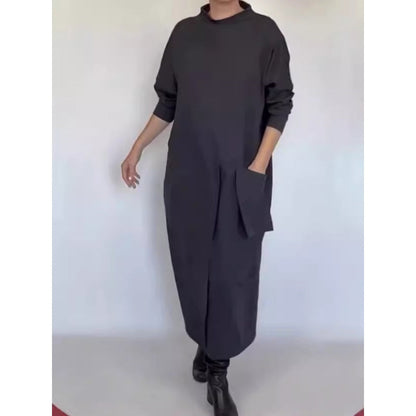 Uregelmessig Løs Casual Patchwork Maxi Kjole