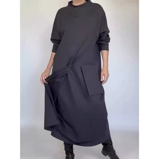 Uregelmessig Løs Casual Patchwork Maxi Kjole