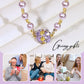 Elegant halskjede i perleimitasjon med glitrende magnetisk rhinestone-kule