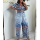 🌷Summer Hot Sale-49% avslag🩵Bohemsk jumpsuit med bredt ben og trykk