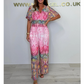🌷Summer Hot Sale-49% avslag🩵Bohemsk jumpsuit med bredt ben og trykk
