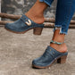🔥HOT SALE 50% OFF💕Kvinners Slip-On Closed Toe Chunky Sandals