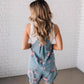 Vintage blomstret denim jumpsuit