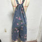 Vintage blomstret denim jumpsuit
