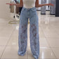 💃Summer Fashion Forward🌸Fashion Lace Patchwork Denim Jeans