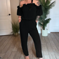 Hva skal jeg ha på meg i morgen？⏰Shoulder Frill Design Jumpsuit