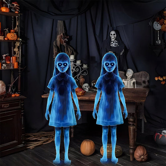 👻Metallisk jente-spøkelsesstatue – Halloween-hagedekorasjon helt i metall👻
