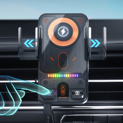 ✨Begrenset lager tilgjengelig – IKKE GLEM DET!🙌Intelligent 2-i-1 biltelefonholder med rotasjonsfunksjon & trådløs lader | Ingen fler rotete kabler, perfekt synlighet for eldre!