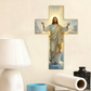 ✝️  ✨ Retro Jesus Kristus veggkorsdekorasjon – Vintage treutforming med trossymbolikk for å gi hjemmet et åndelig preg 🌟🕊️